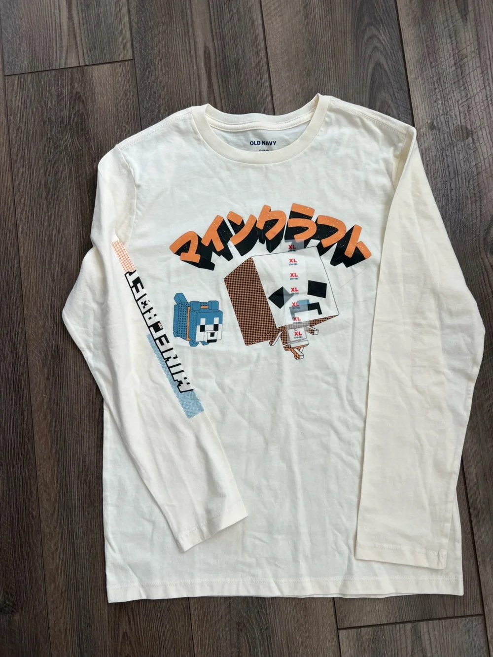 NWT Old Navy Long Sleeve Minecraft Graphic Tee Sz XL